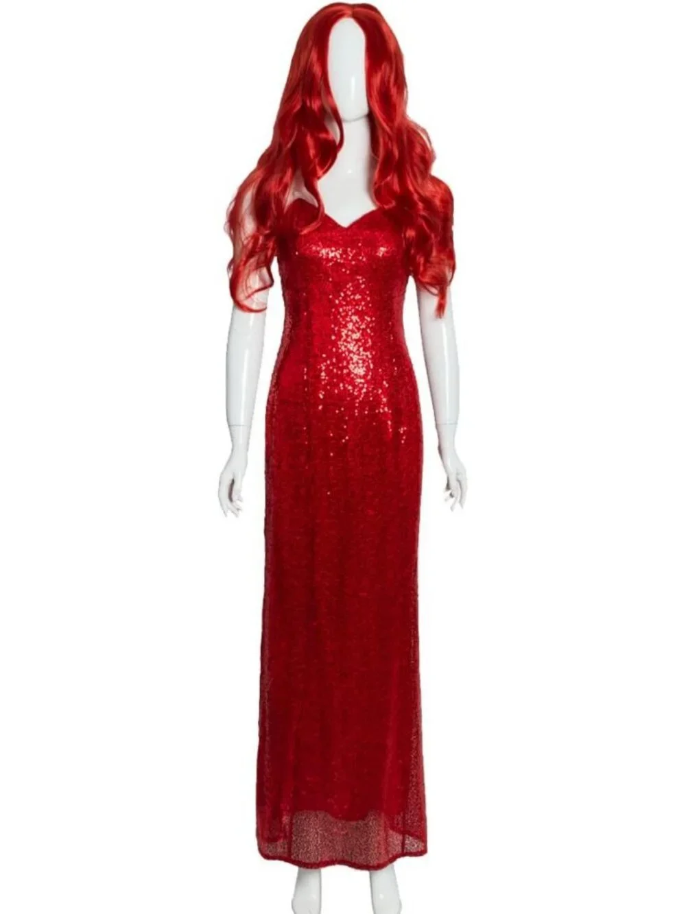 Sequin Red Rabbit Costume Dress with Gloves & Wig | Fun Cosplay Outfit